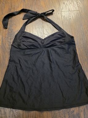Catalina Black Halter Tankini Swim Top
